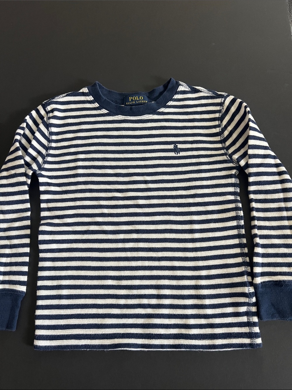 Polo by Ralph Lauren Navy & White Striped Long-Sleeve Tee
